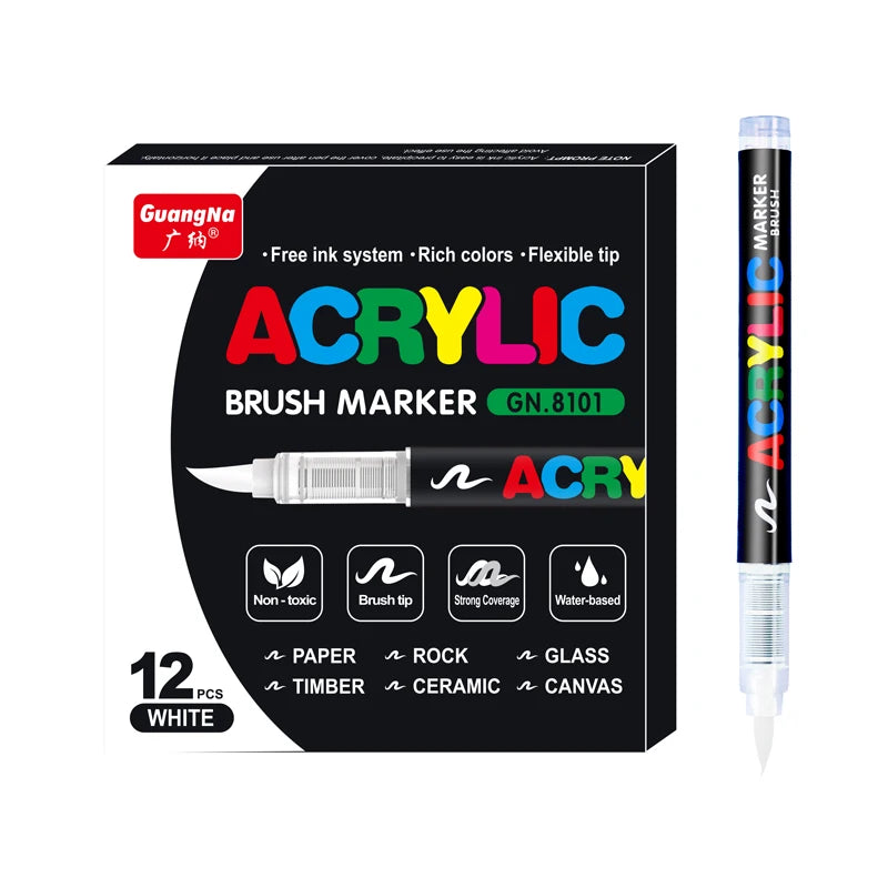 16 Colors Straight liquid Acrylic Paint Pen