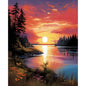 GATYZTORY Oil Painting By Numbers Gradient Sunset Scenery On Canvas