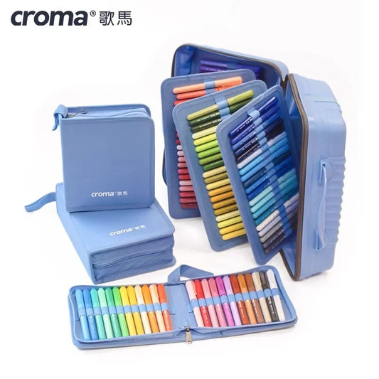 CROMA Refillable Direct Liquid Acrylic Marker Set with Soft Tip Layering Capable