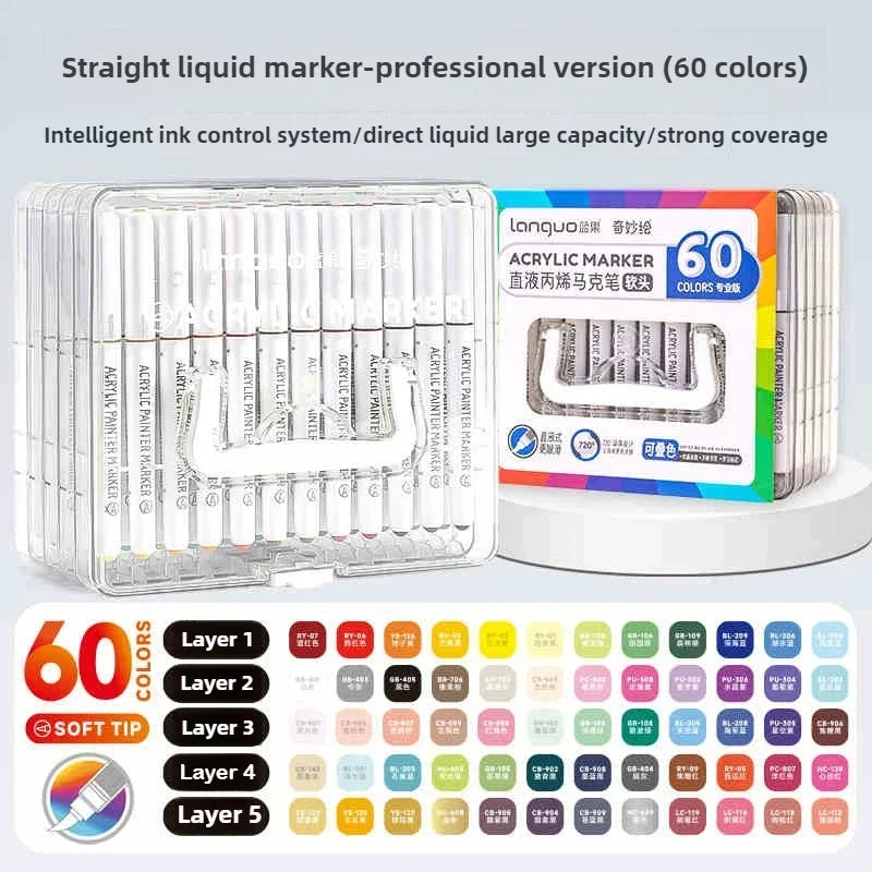 LANGUO 240/9 Colors Acrylic Color Markers Direct Liquid Paint Marker