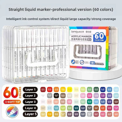 LANGUO 240/9 Colors Acrylic Color Markers Direct Liquid Paint Marker
