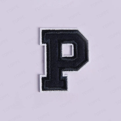 Navy Blue Letter Iron On Patch Applique