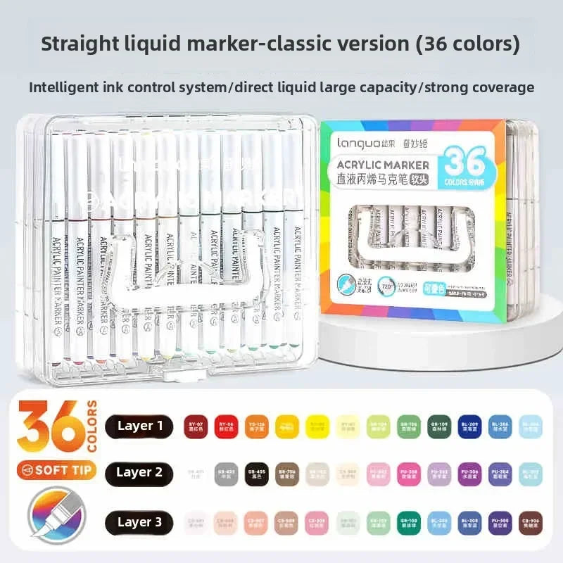 LANGUO 240/9 Colors Acrylic Color Markers Direct Liquid Paint Marker