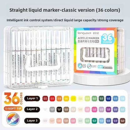 LANGUO 240/9 Colors Acrylic Color Markers Direct Liquid Paint Marker