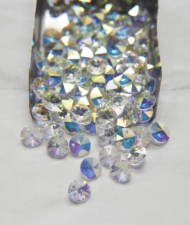 8mm SWAROVSKI 6200 Rivoli Crystal Pendant Beads (17 Colors)