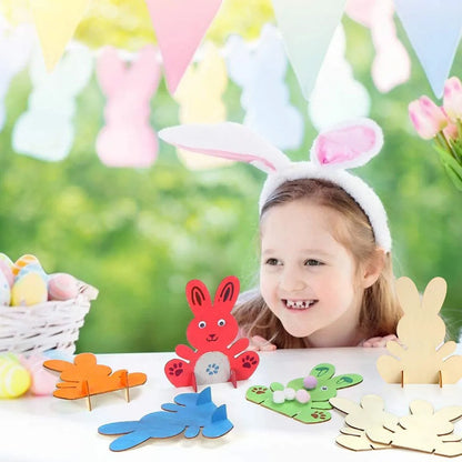 1set Unfinished Wooden Bunny Cutouts