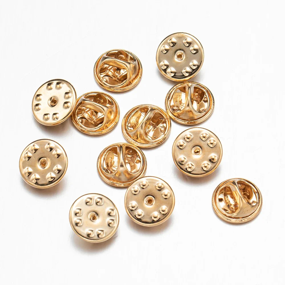 100pc Metal Locking Pin Back Brooch Badge Holder