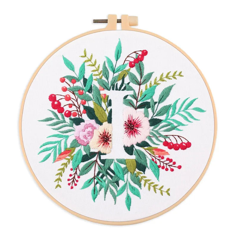 Letter Embroidery DIY Flowers Painting Full Needlework Bag