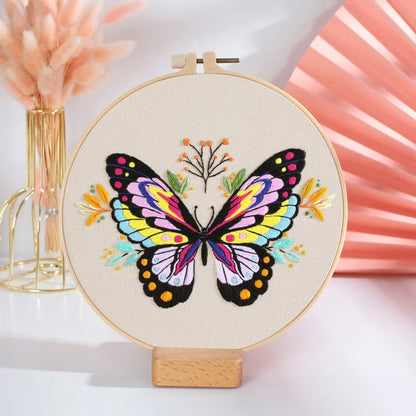 Embroidery Kit Butterfly Printed Pattern for Beginner