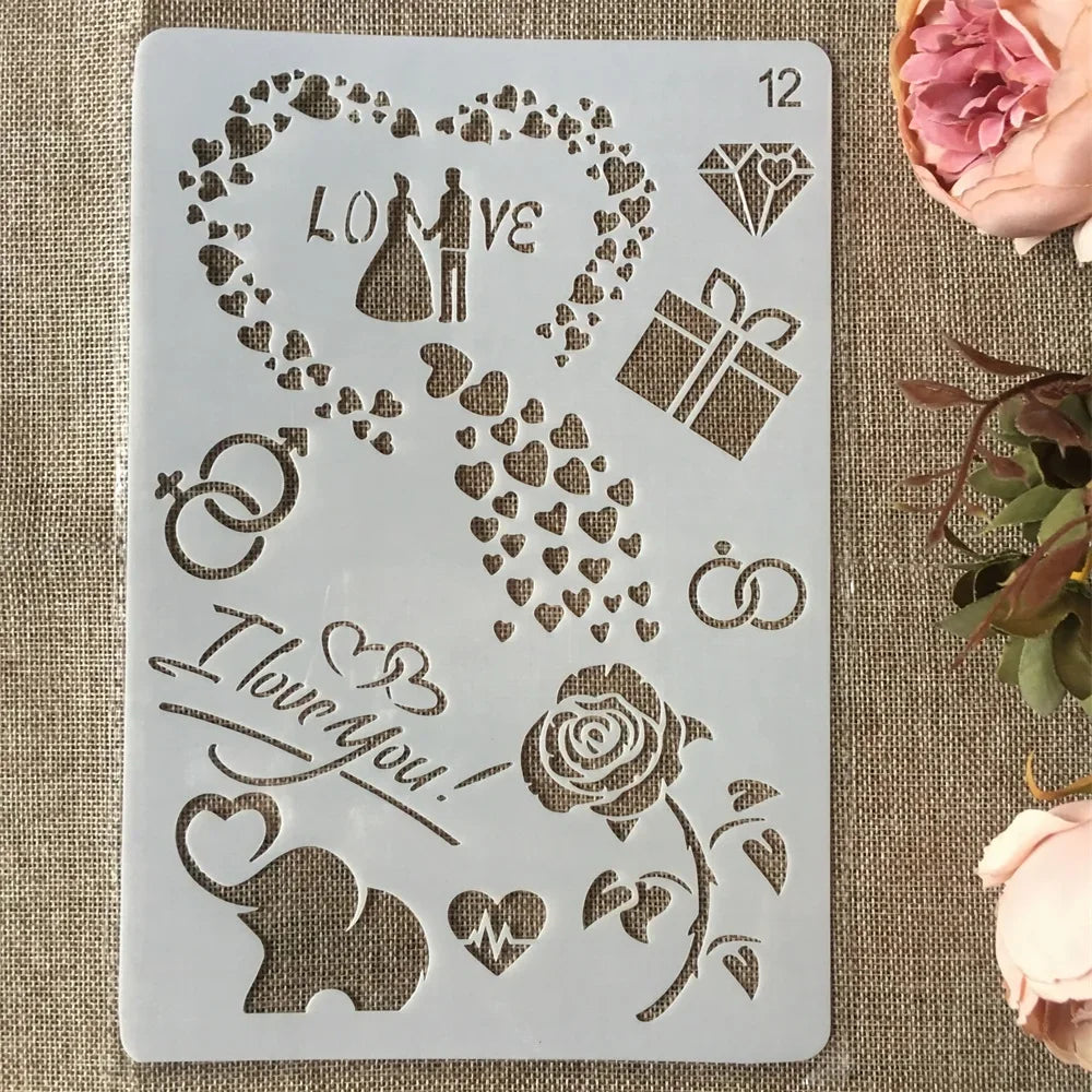 Heart Line Music Bear DIY Craft Layering Stencils