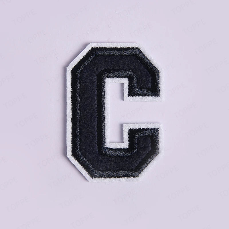 Navy Blue Letter Iron On Patch Applique