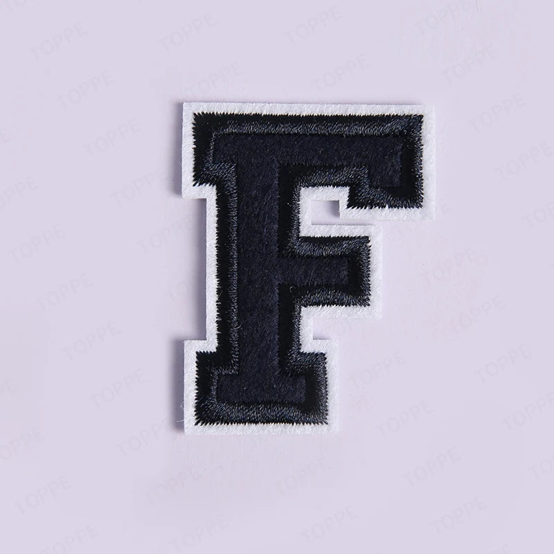 Navy Blue Letter Iron On Patch Applique