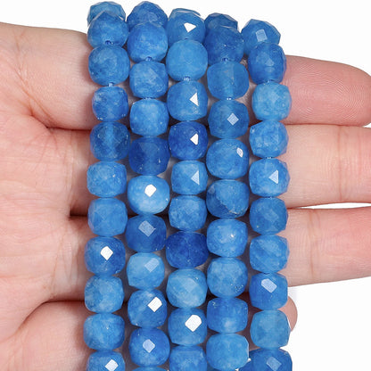 Natural Amethyst Beads 7-8mm Faceted Square Cube Geometric