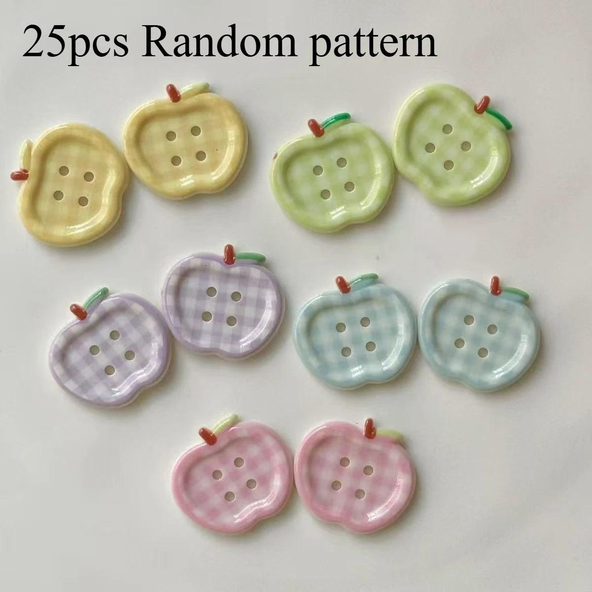 25Pcs Mixed Color Handmade Resin Round 2/4-hole Button