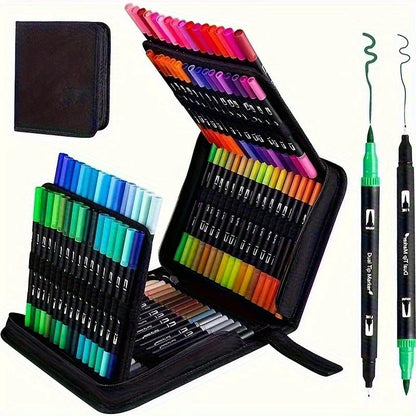 Vibrant Double-Ended Watercolor Markers – Art Set for Drawing & Crafts