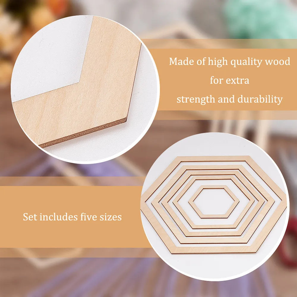 5 Sizes Hexagon Macrame Frame