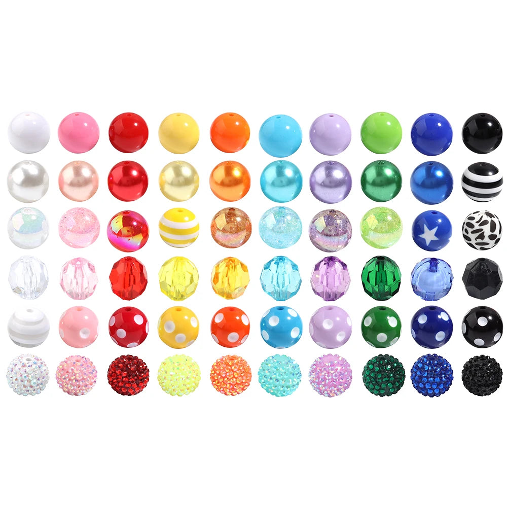 12Pcs Same Color Series Beads 20mm Loose Spacer Beads
