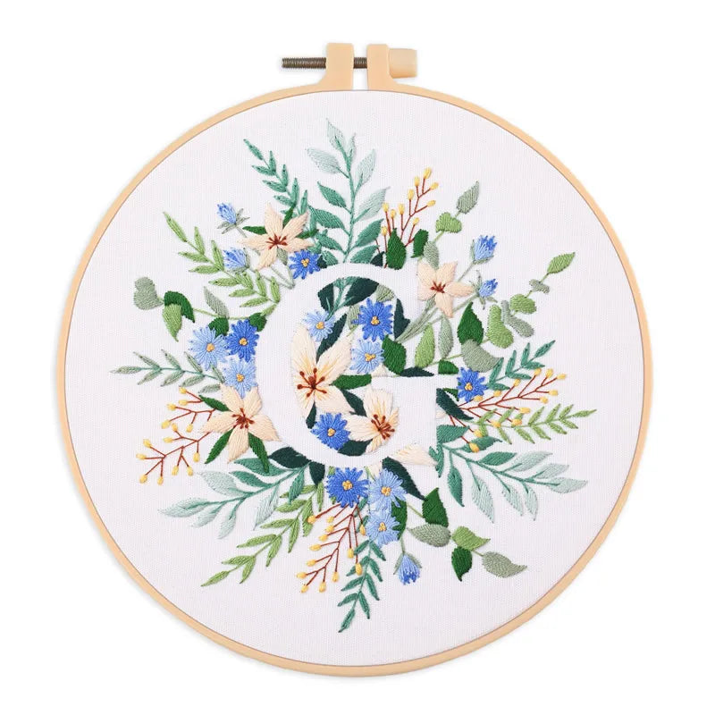 Letter Embroidery DIY Flowers Painting Full Needlework Bag