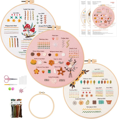 3/4pcs Embroidery Starter Kit for Diy Crafter