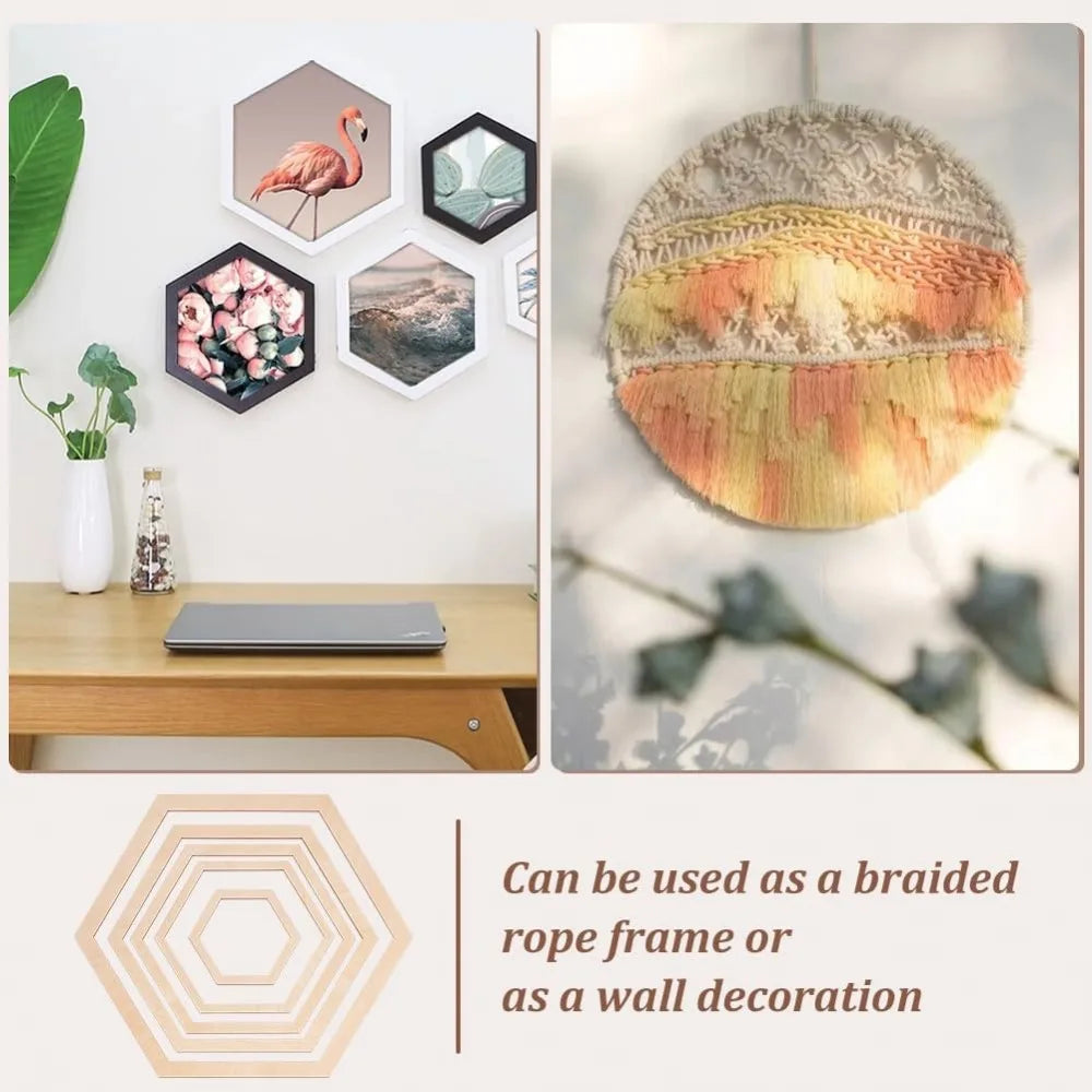 5 Sizes Hexagon Macrame Frame