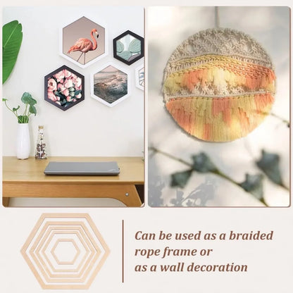 5 Sizes Hexagon Macrame Frame