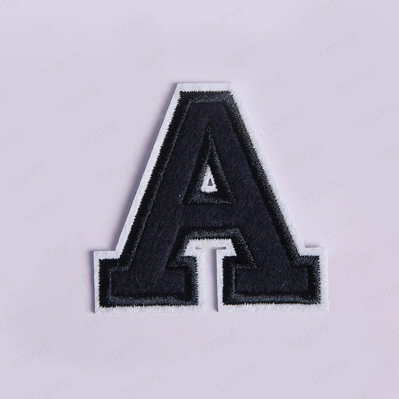 Navy Blue Letter Iron On Patch Applique